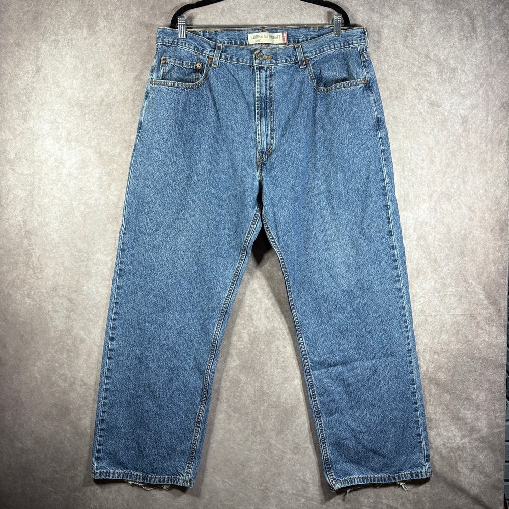 Levi's 569‎ Jeans Mens Size 40X30 Blue Medium Wash Denim Loose Fit Straight Leg